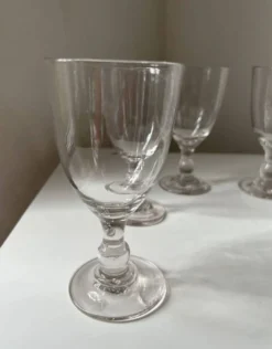 Lot de 6 anciens verres ballon de bistrot à pied XIX