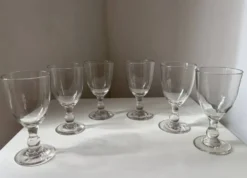 Lot de 6 anciens verres ballon de bistrot à pied XIX