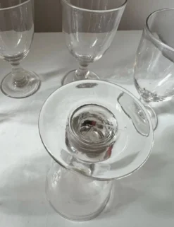 Lot de 6 anciens verres ballon de bistrot à pied XIX