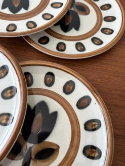 Lot de 6 assiette boch La Louvière modèle kimono fleur tulipe