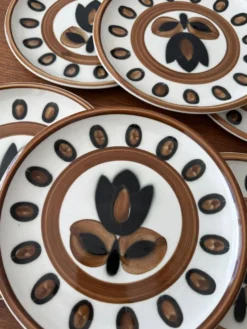 Lot de 6 assiette boch La Louvière modèle kimono fleur tulipe