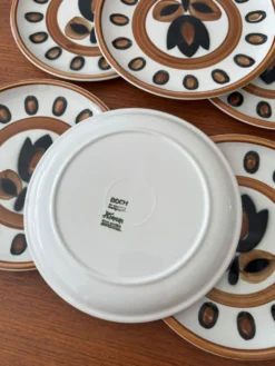 Lot de 6 assiette boch La Louvière modèle kimono fleur tulipe