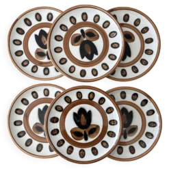 Lot de 6 assiette boch La Louvière modèle kimono fleur tulipe