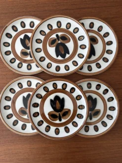 Lot de 6 assiette boch La Louvière modèle kimono fleur tulipe