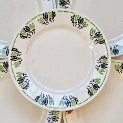 Lot de 5 assiettes a dessert Paulette de H.B.C Choisy Le Roi