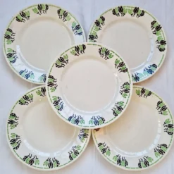 Lot de 5 assiettes a dessert Paulette de H.B.C Choisy Le Roi