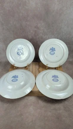 Lot de 4 assiettes anglaises anciennes – modèle Etruscan Border