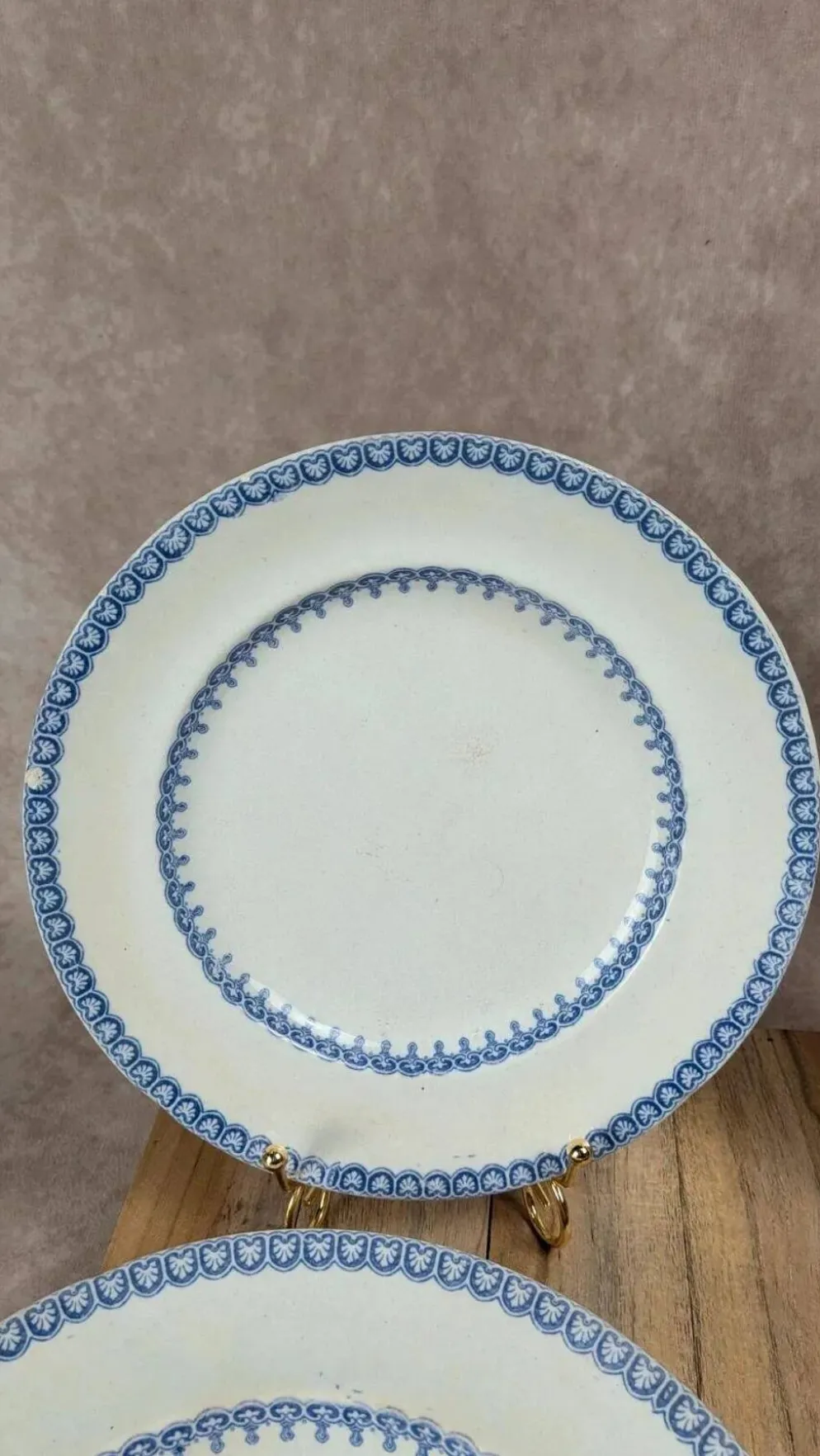 Lot de 4 assiettes anglaises anciennes – modèle Etruscan Border