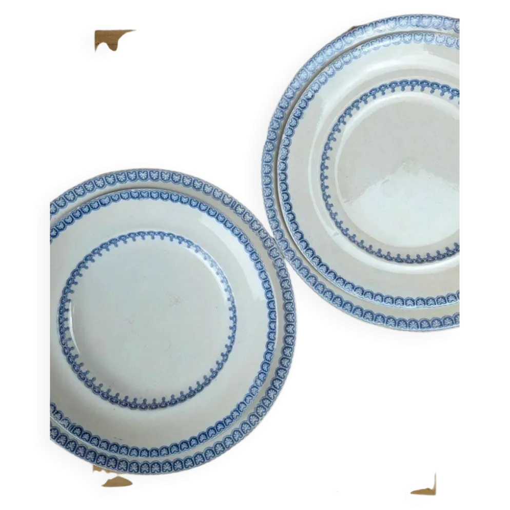 Lot de 4 assiettes anglaises anciennes – modèle Etruscan Border