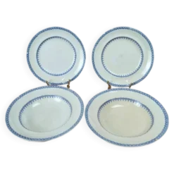 Lot de 4 assiettes anglaises anciennes – modèle Etruscan Border