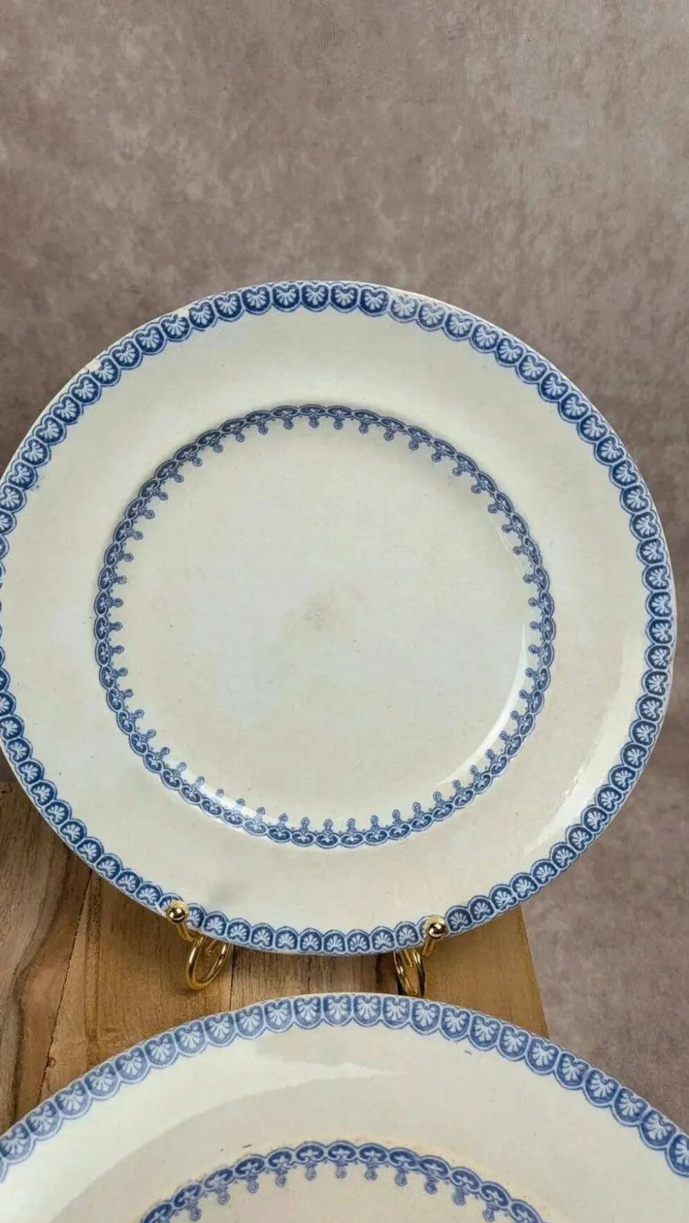 Lot de 4 assiettes anglaises anciennes – modèle Etruscan Border