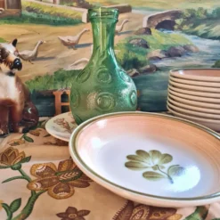 Lot de 5 assiettes calottes gien modèle kandy