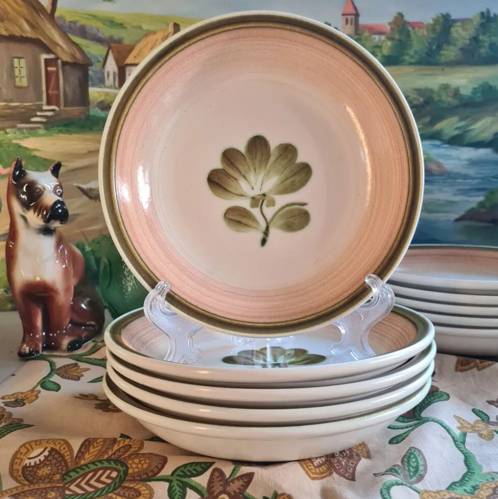 Lot de 5 assiettes calottes gien modèle kandy