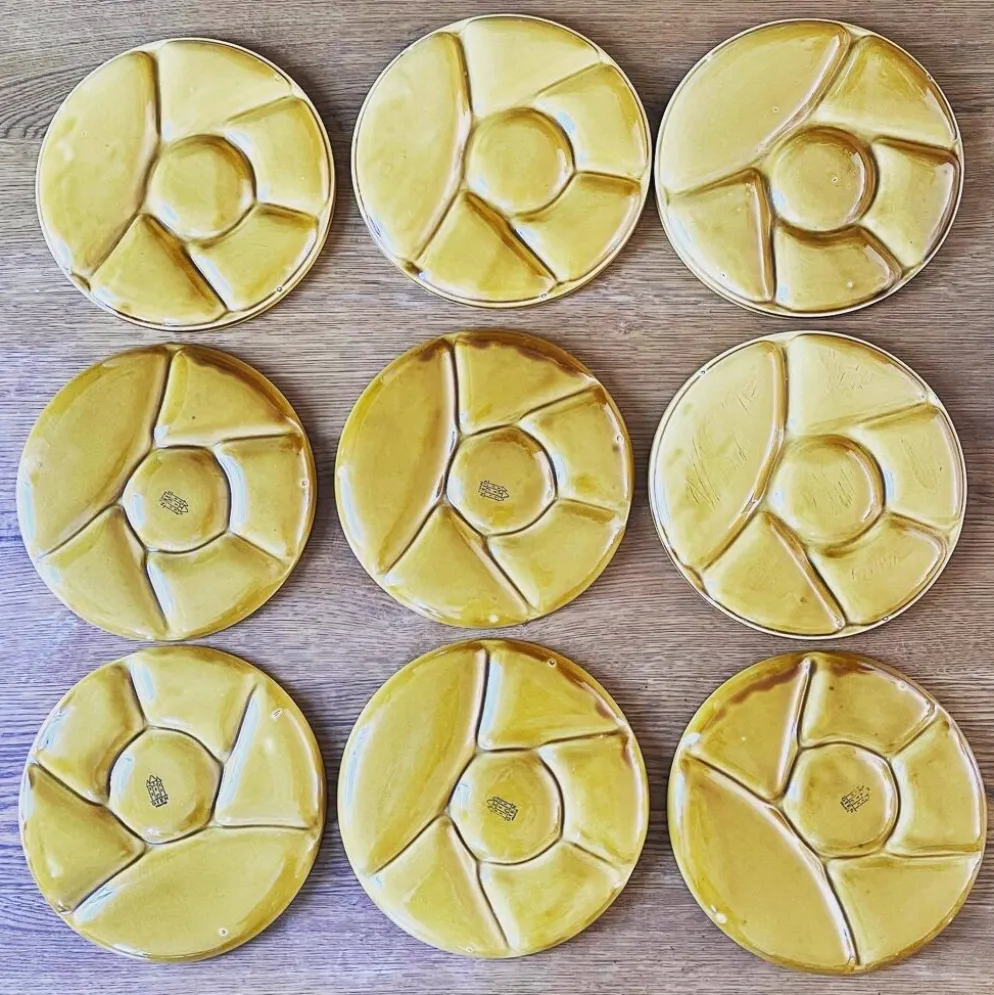Lot de 9 assiettes à compartiments Gien