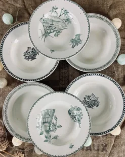 Lot de 6 assiettes creuses anciennes