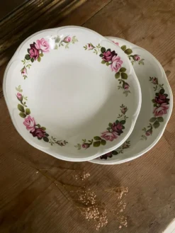 Lot de 6 assiettes creuses anciennes Gien modèle Champs