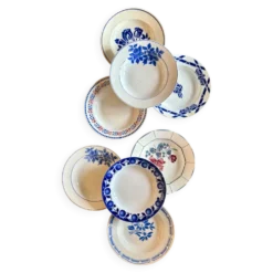 lot de 8 assiettes creuses anciennes dépareillées (L5)