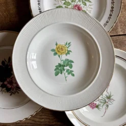 Lot de 10 assiettes creuses anciennes dépareillées