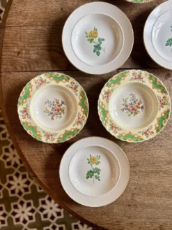 Lot de 6 assiettes creuses anciennes dépareillées