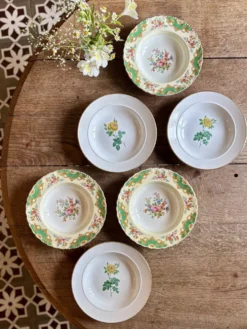 Lot de 6 assiettes creuses anciennes dépareillées