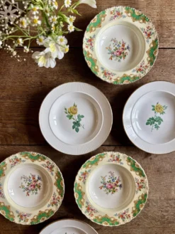 Lot de 6 assiettes creuses anciennes dépareillées