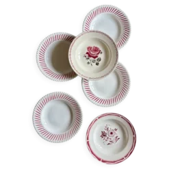 Lot de 6 assiettes creuses anciennes dépareillées (L4)