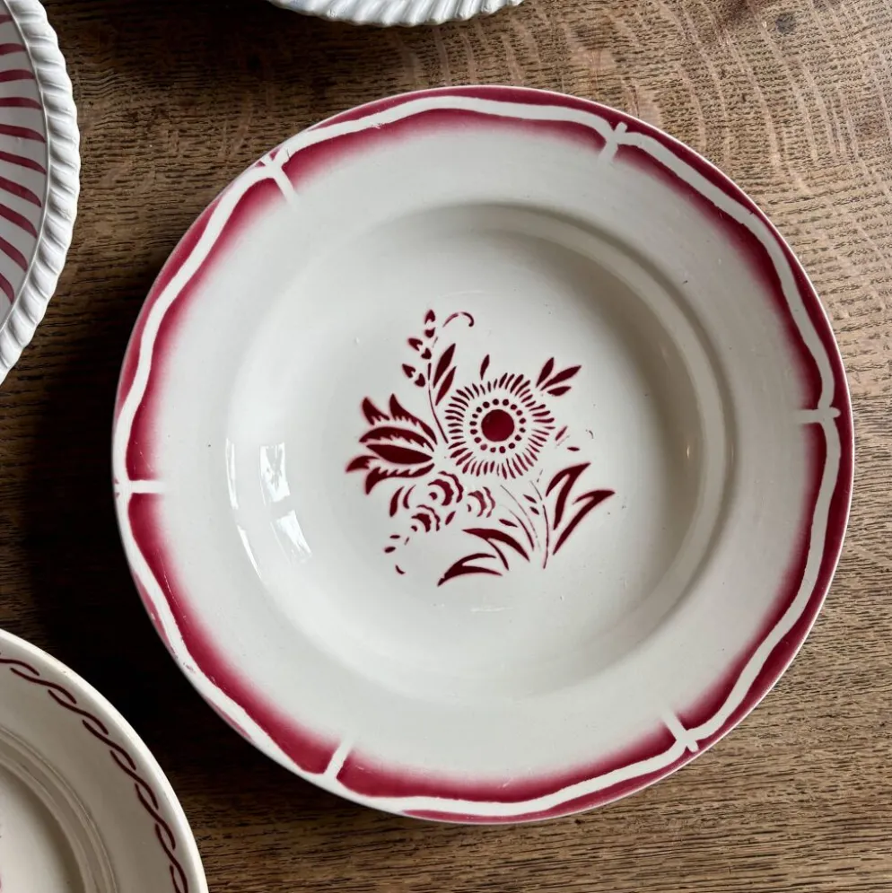 Lot de 6 assiettes creuses anciennes dépareillées (L4)