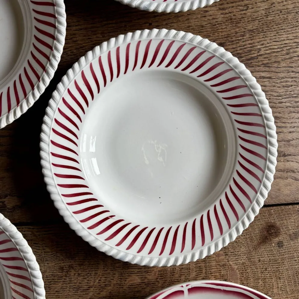 Lot de 6 assiettes creuses anciennes dépareillées (L4)