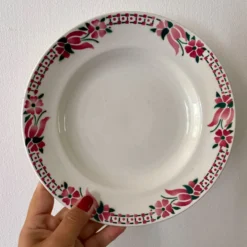 Lot de 6 assiettes creuses anciennes - Saint Amand Céranord