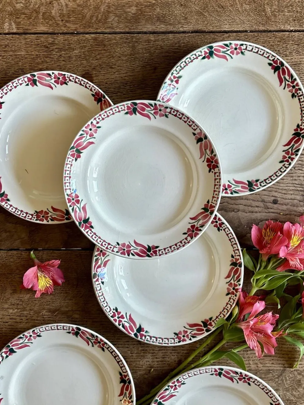 Lot de 6 assiettes creuses anciennes - Saint Amand Céranord