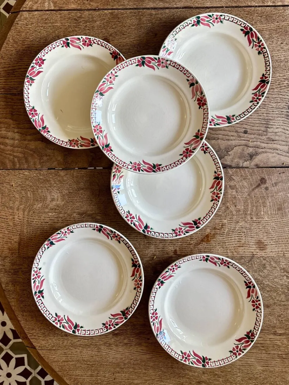 Lot de 6 assiettes creuses anciennes - Saint Amand Céranord