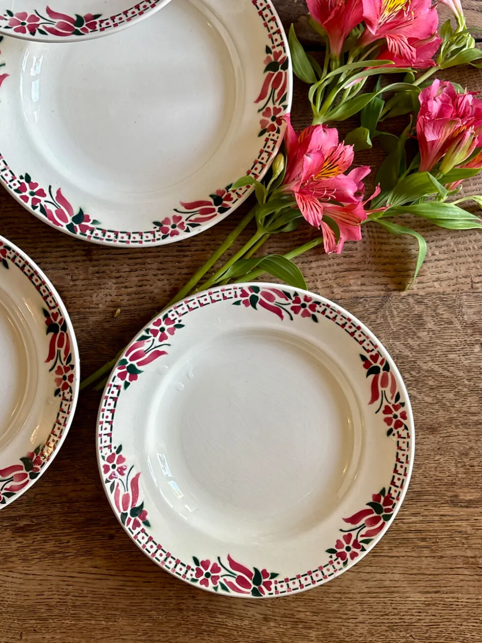 Lot de 6 assiettes creuses anciennes - Saint Amand Céranord