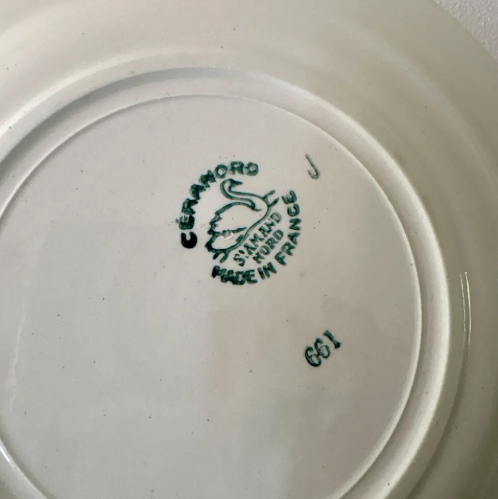 Lot de 6 assiettes creuses anciennes - Saint Amand Céranord