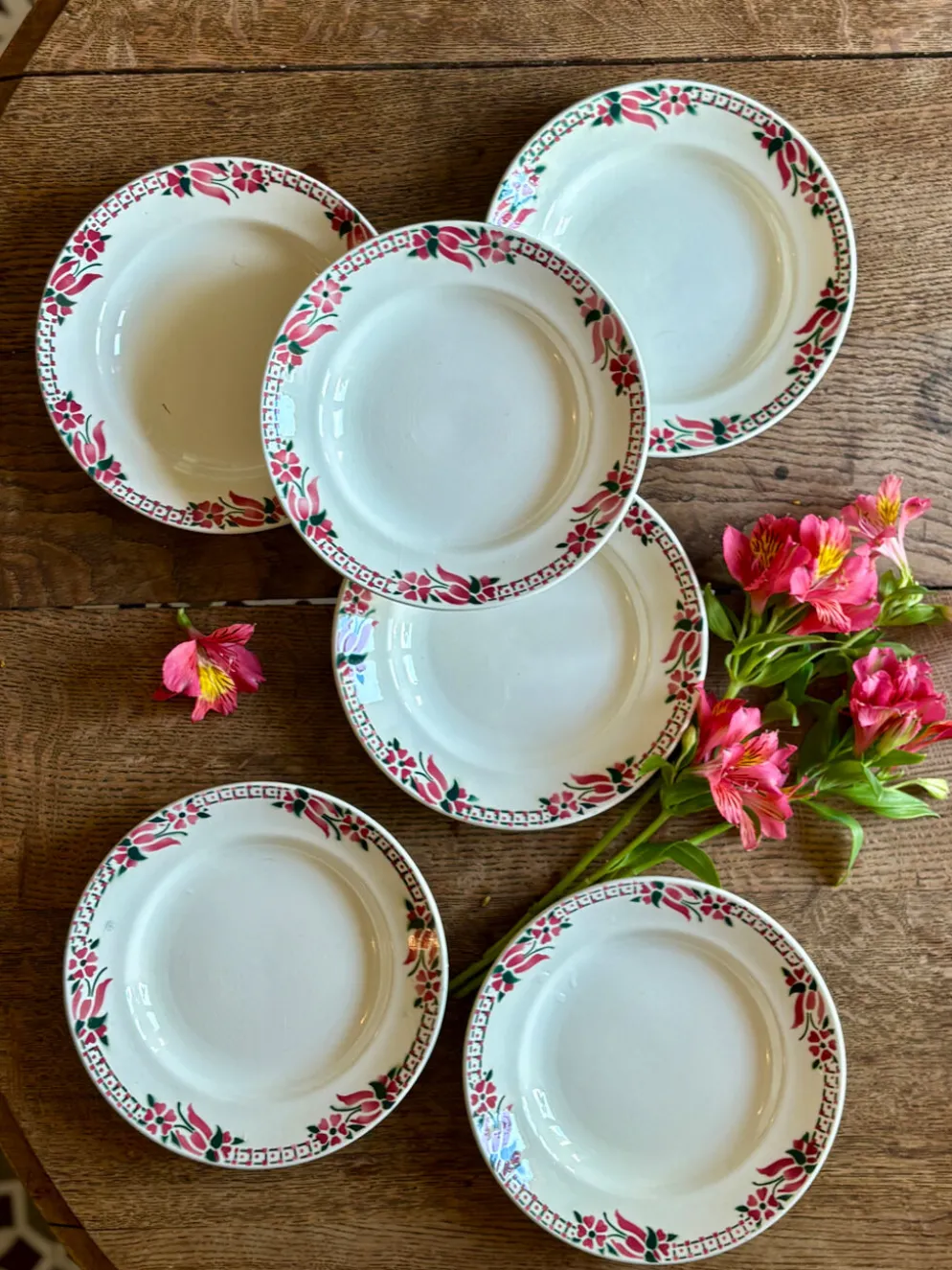 Lot de 6 assiettes creuses anciennes - Saint Amand Céranord