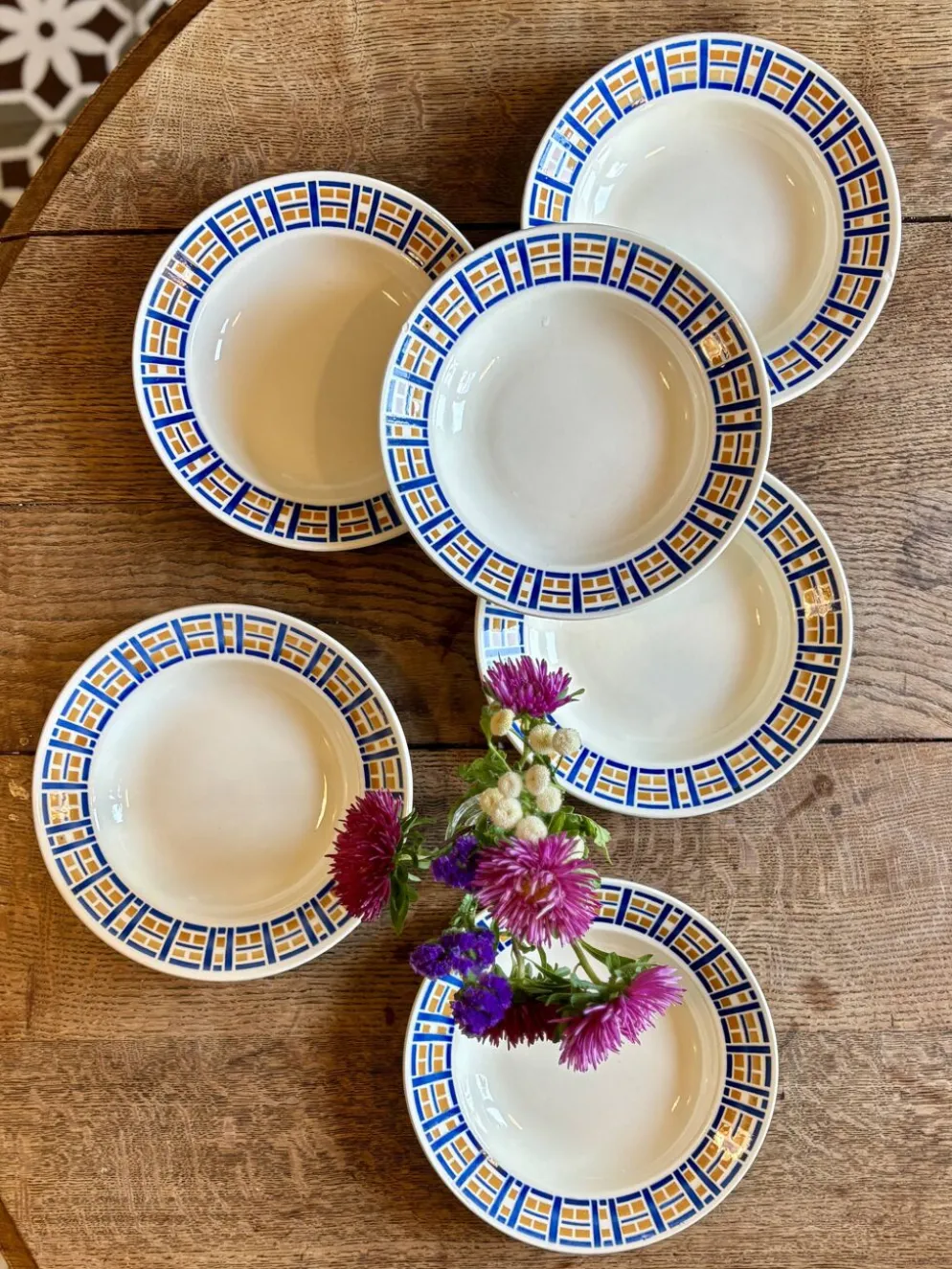 Lot de 6 assiettes creuses anciennes - Robinson de Badonvillier