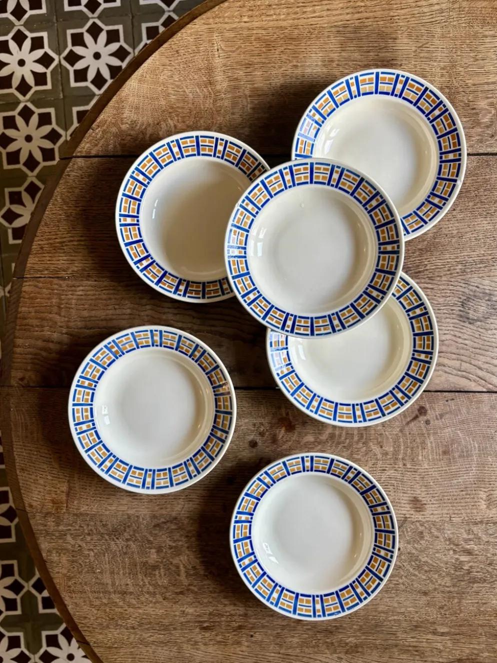 Lot de 6 assiettes creuses anciennes - Robinson de Badonvillier
