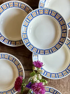 Lot de 6 assiettes creuses anciennes - Robinson de Badonvillier