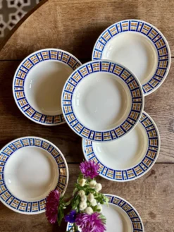 Lot de 6 assiettes creuses anciennes - Robinson de Badonvillier