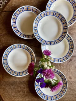 Lot de 6 assiettes creuses anciennes - Robinson de Badonvillier