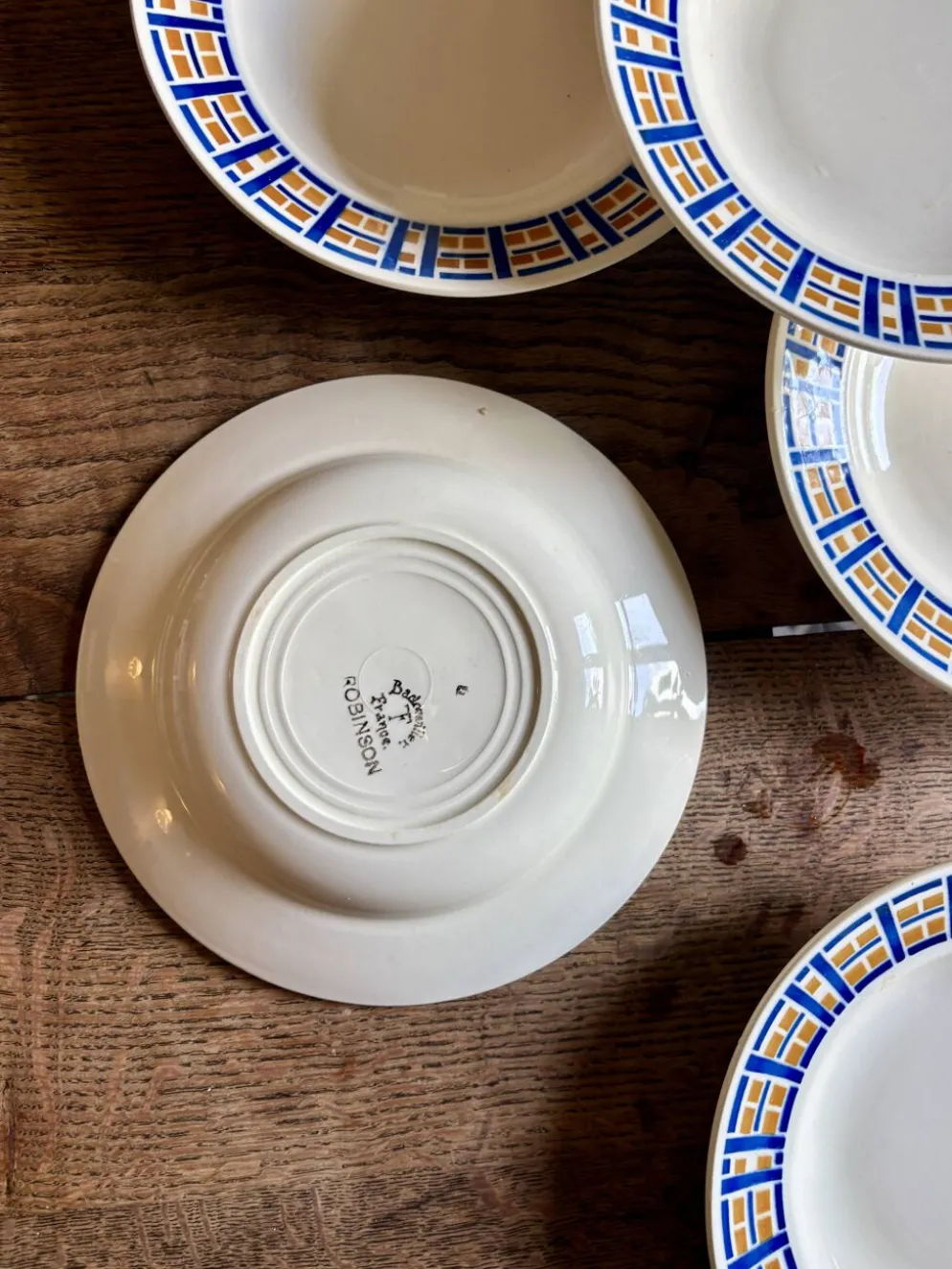Lot de 6 assiettes creuses anciennes - Robinson de Badonvillier