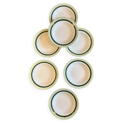 Lot de 7 assiettes creuses anciennes Salins - texas vert -