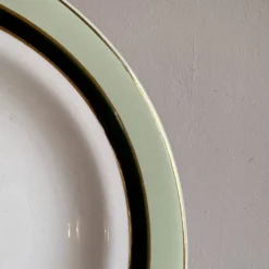 Lot de 7 assiettes creuses anciennes Salins - texas vert -
