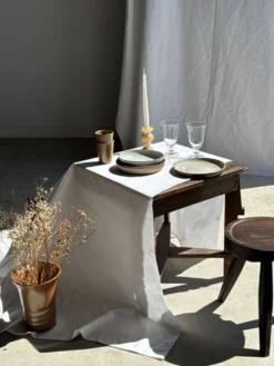 Lot de 6 assiettes creuses artisanales en céramique émaillée beige D19,5 H4
