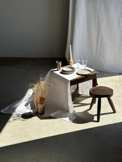 Lot de 6 assiettes creuses artisanales en céramique émaillée beige D19,5 H4