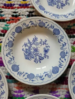 Lot de 5 assiettes creuses Blue Onion