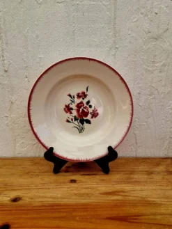 Lot de 7 assiettes creuses Digoin Sarreguemines Bouquet Fleuri