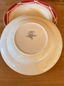 Lot de 2 assiettes creuses Digoin & Sarreguemines modèle "Cibon"