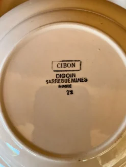 Lot de 2 assiettes creuses Digoin & Sarreguemines modèle 