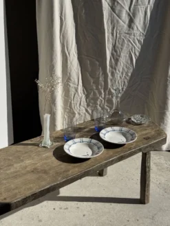 Lot de 3 assiettes creuses Digoin Sarreguemines bleues et fleurs roses D23