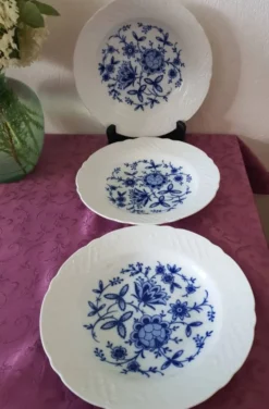 Lot de 3 assiettes creuses, Echt Cobalt Germany
